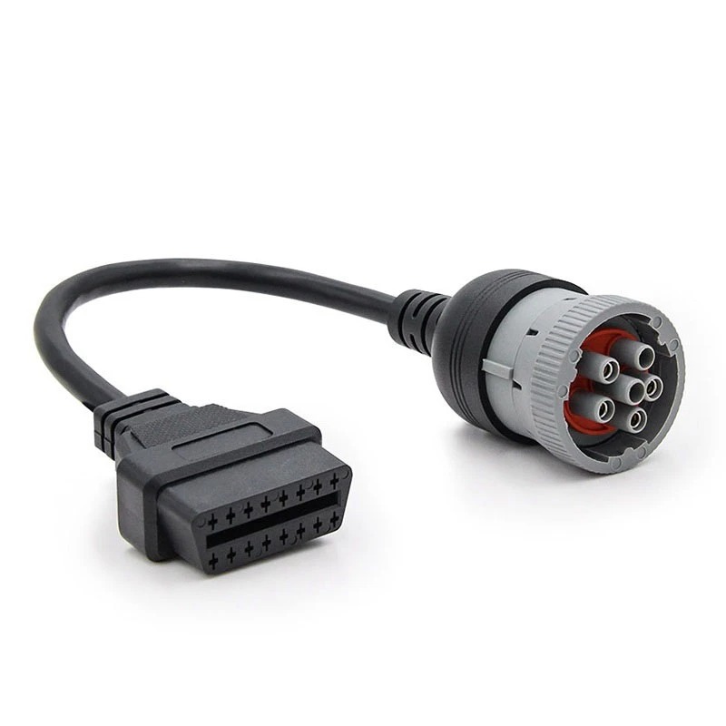 10Pcs/lot Truck Cable Adapter Converter Cable OBD1 To OBD2 For J1708 6Pin Female Car Diagnostic Tool To OBD2 16Pin