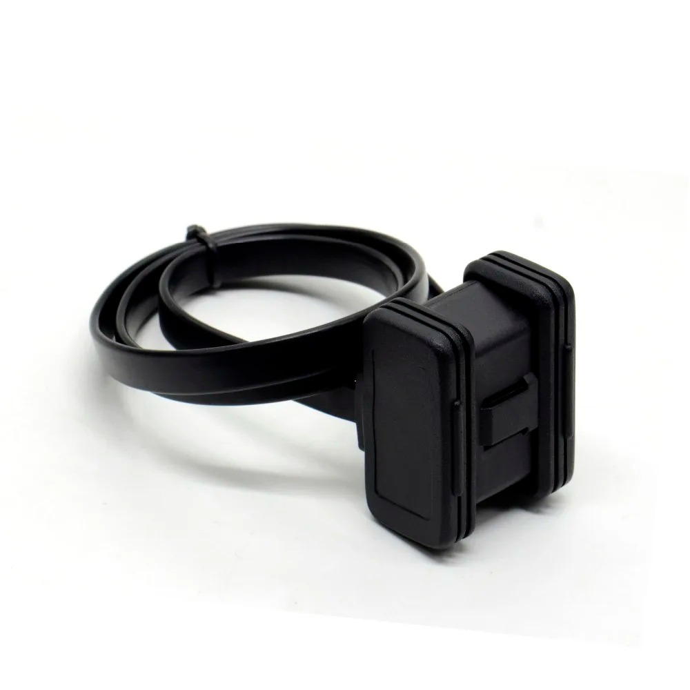 50Pcs/lot 30cm Flat Thin 16Pin OBD 2 Extender OBD2 16 Pin ELM327 Male To Female Adapter Elbow OBDII Extension Connector Cable