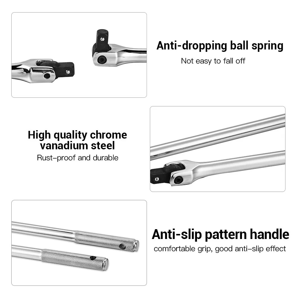 10pcs/lot Socket wrench 1/2 F Rod 15" 18"  long Force Bar Activity Head Wrench with Strong Force Lever Steering Handle for Repairing