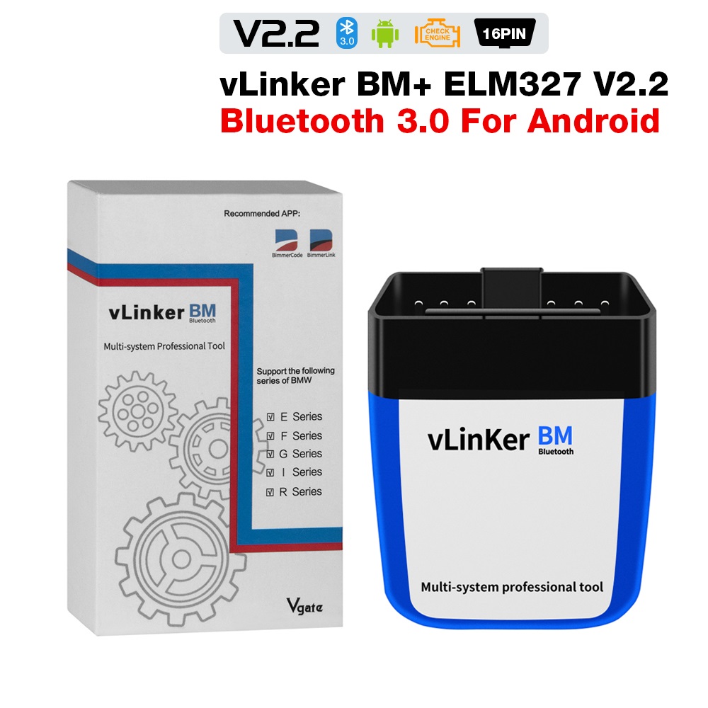 10Pcs/lot Vgate vLinker BM ELM327 For BMW Scanner for wifi /BT4.0/BT3.0 OBD2  Car Diagnostic Auto Scan Tool 