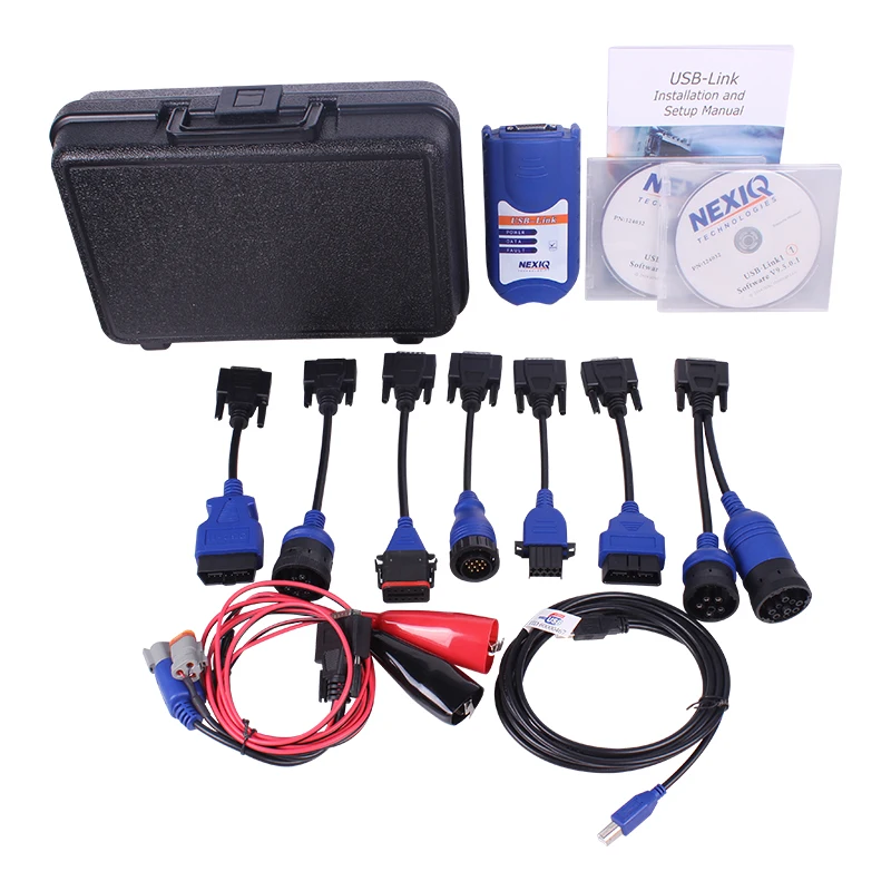 NEXIQ USB Link + Software Diesel Truck Diagnose Interface Heavy Duty OBD2 Truck Scanner Truck Diagnostic Tools with Plastic Box