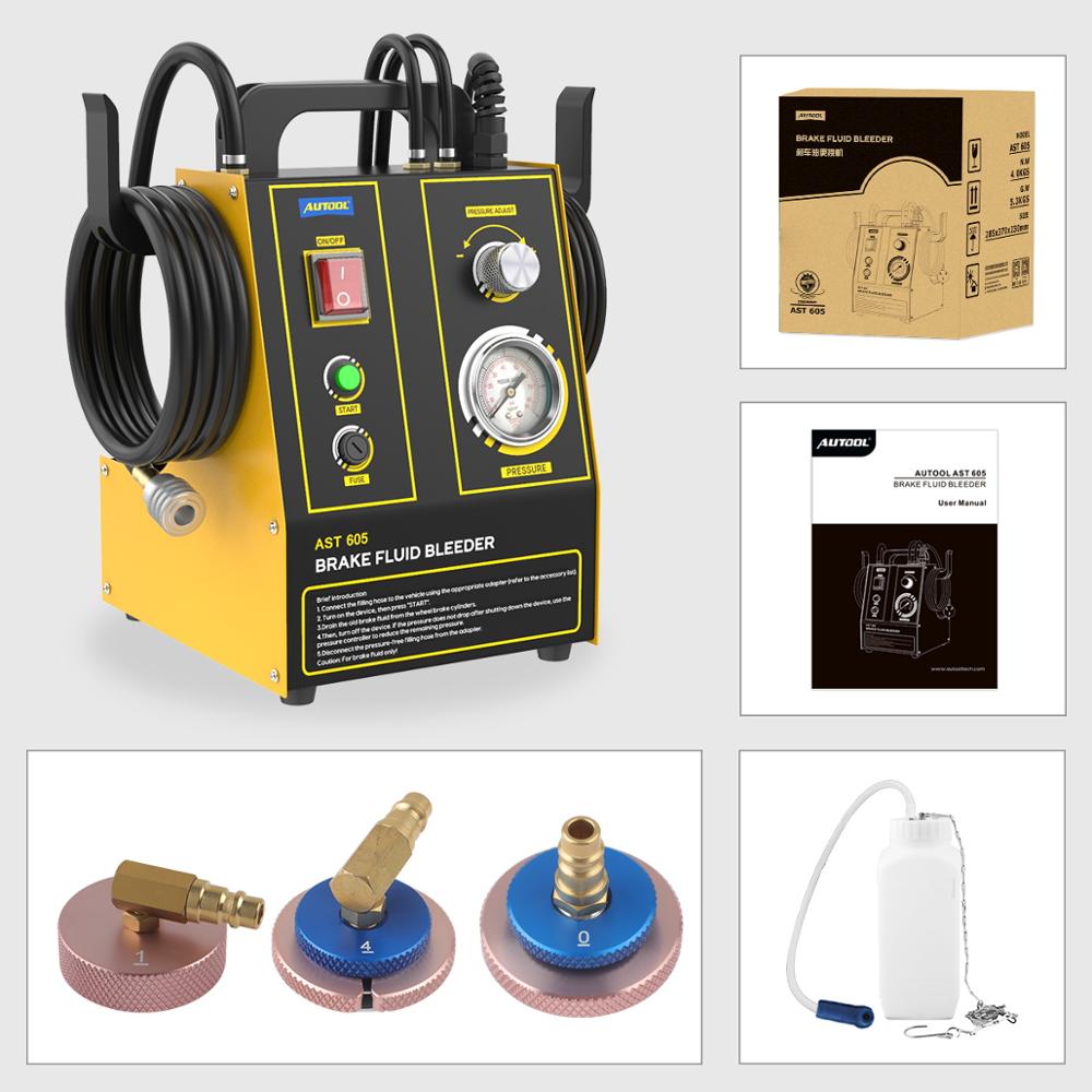 AUTOOL AST605 Car Brake Oil Filling Changer Extractor Machine Electric Pulse Vacuum Transfer Pump Clean The Pipeline 220V 110V