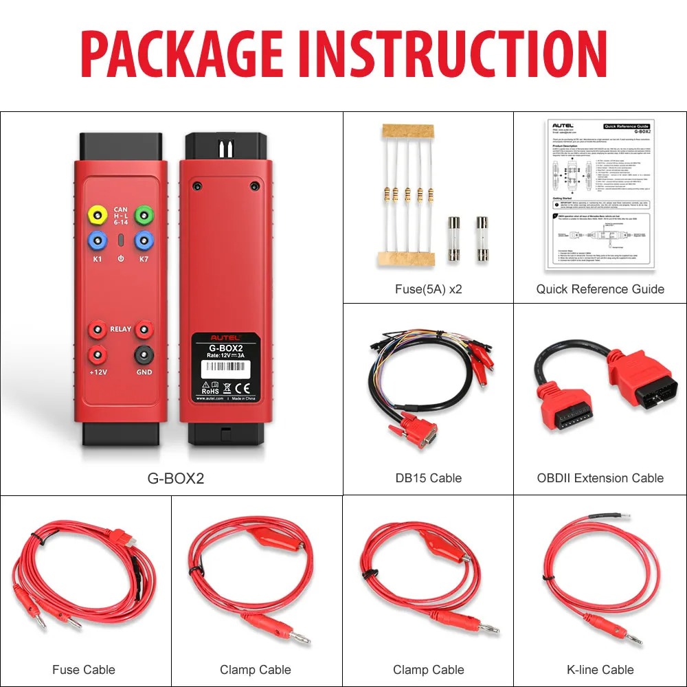 Autel GBOX3 Key Programming Tool G-BOX For Mercedes-Benz /BMW /Toyota 4A All Key Lost Work Key Programmer With KM100/ IM508/ IM608