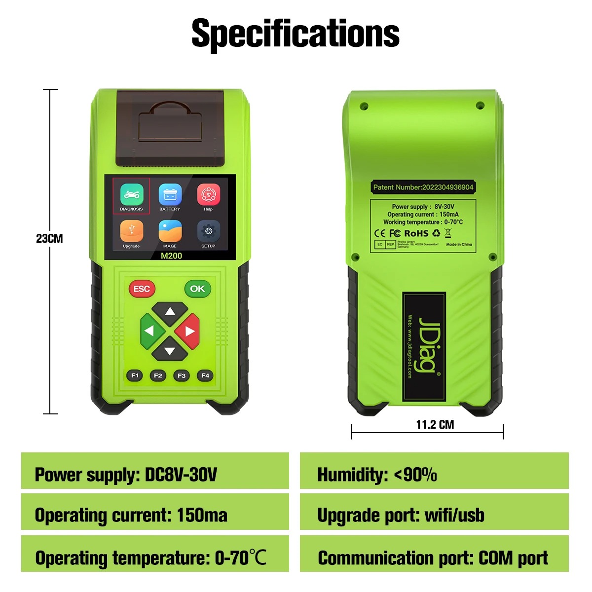 JDiag M200 Motorcycle Scanner Diagnostic Moto OBD2 Scanner Fault Data Code Reader For BMW/ Honda/ Yamaha /Kawasaki Moto Repair Tool