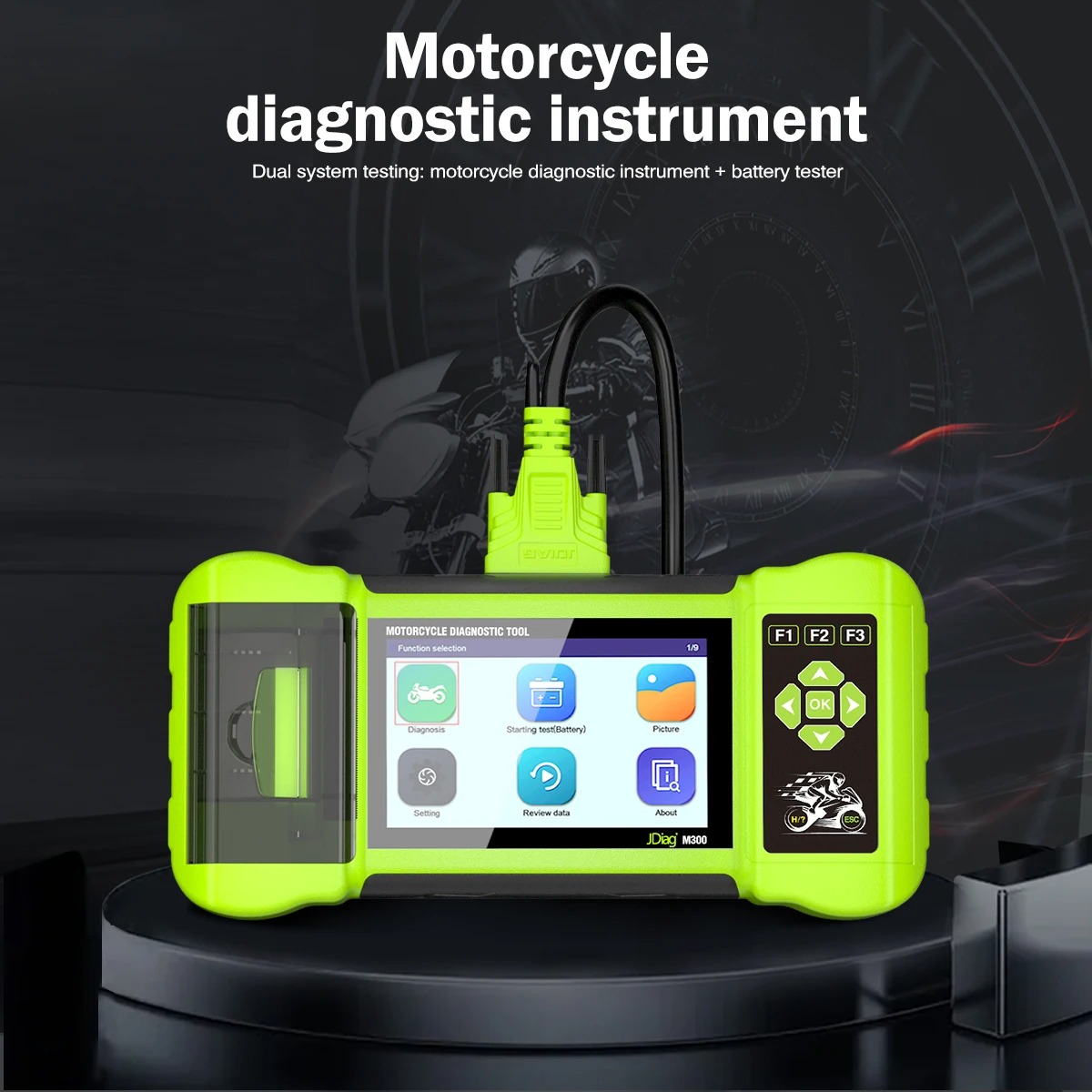 JDiag M300 Motorcycle Diagnostic OBD2 Scanner Moto Diagnose Tool Clear Fault Code ABS Engine For BMW Ducati Harley Honda Yamaha