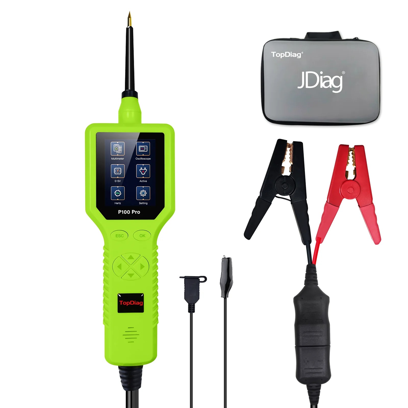 JDiag P100 Pro Power Circuit Probe Kit - Automotive Digital Multimeter Tester Oscilloscope, and Circuit Breaker Finder