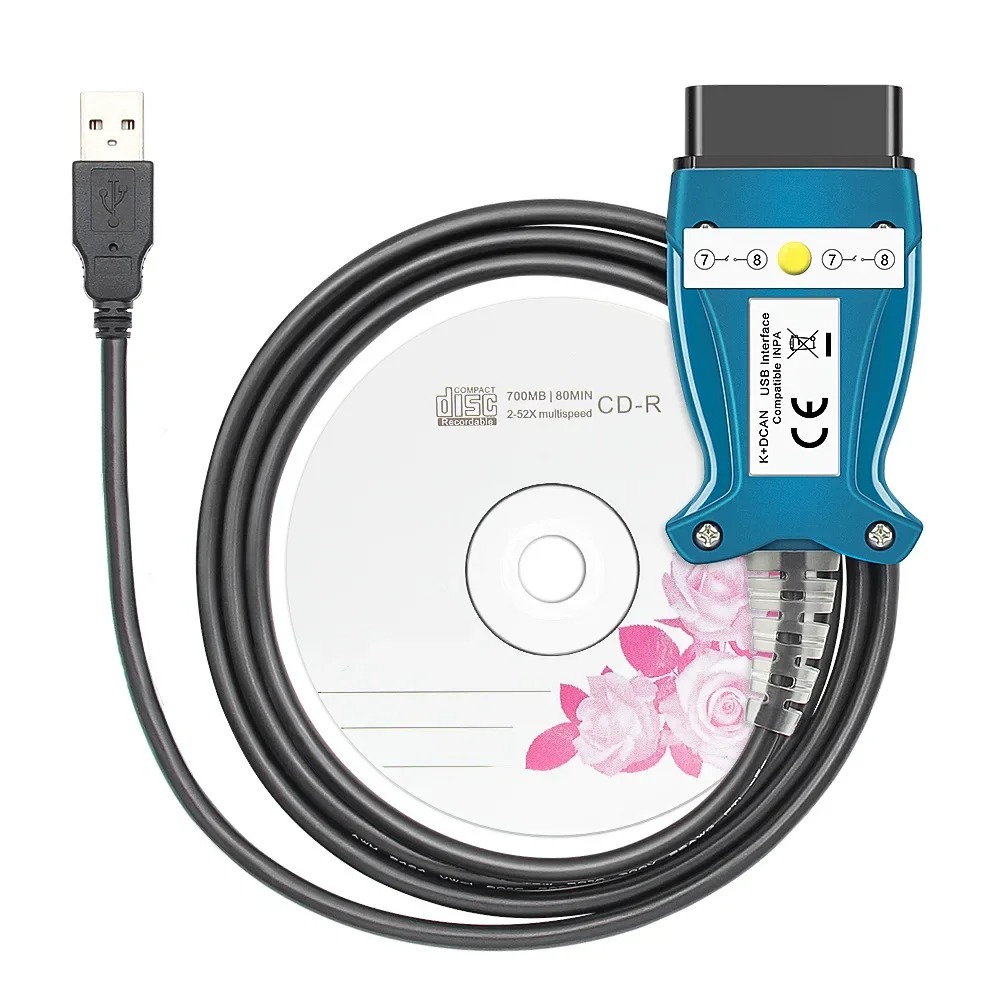 10pcs/lot INPA K DCAN K+CAN FTDI FT232RL Chip USB Auto Diagnostic Interface INPA Compatible For BMW