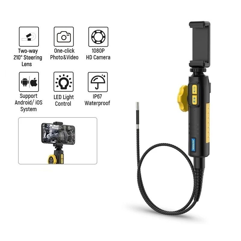 AUTOOL SVB302 Car Endoscope 1080HD 210° Multilingual LED Light Autofocus Camera Lens Flaw Detection  Automotive for Android/ IOS