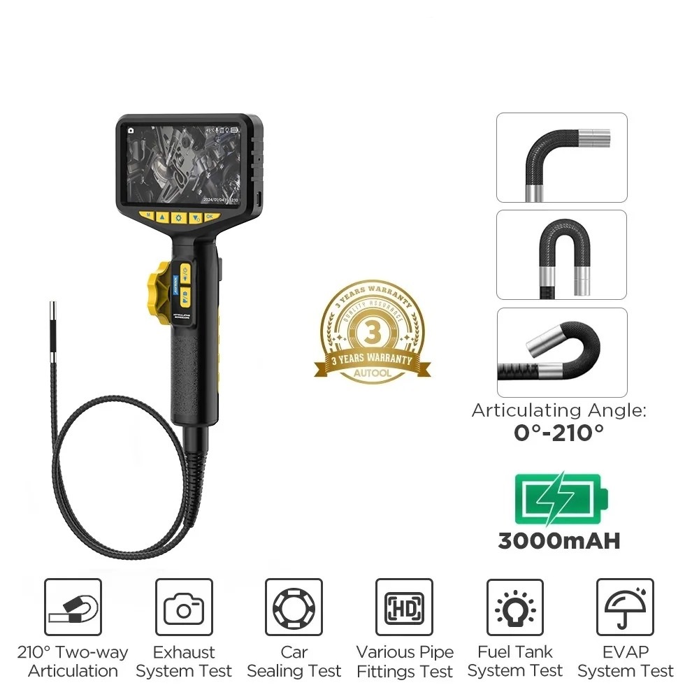 AUTOOL SVB305 Automotive Industrial Endoscope USB Video Endoscope Articulated Car Detection HD Camera for Mobile Car Pipeline