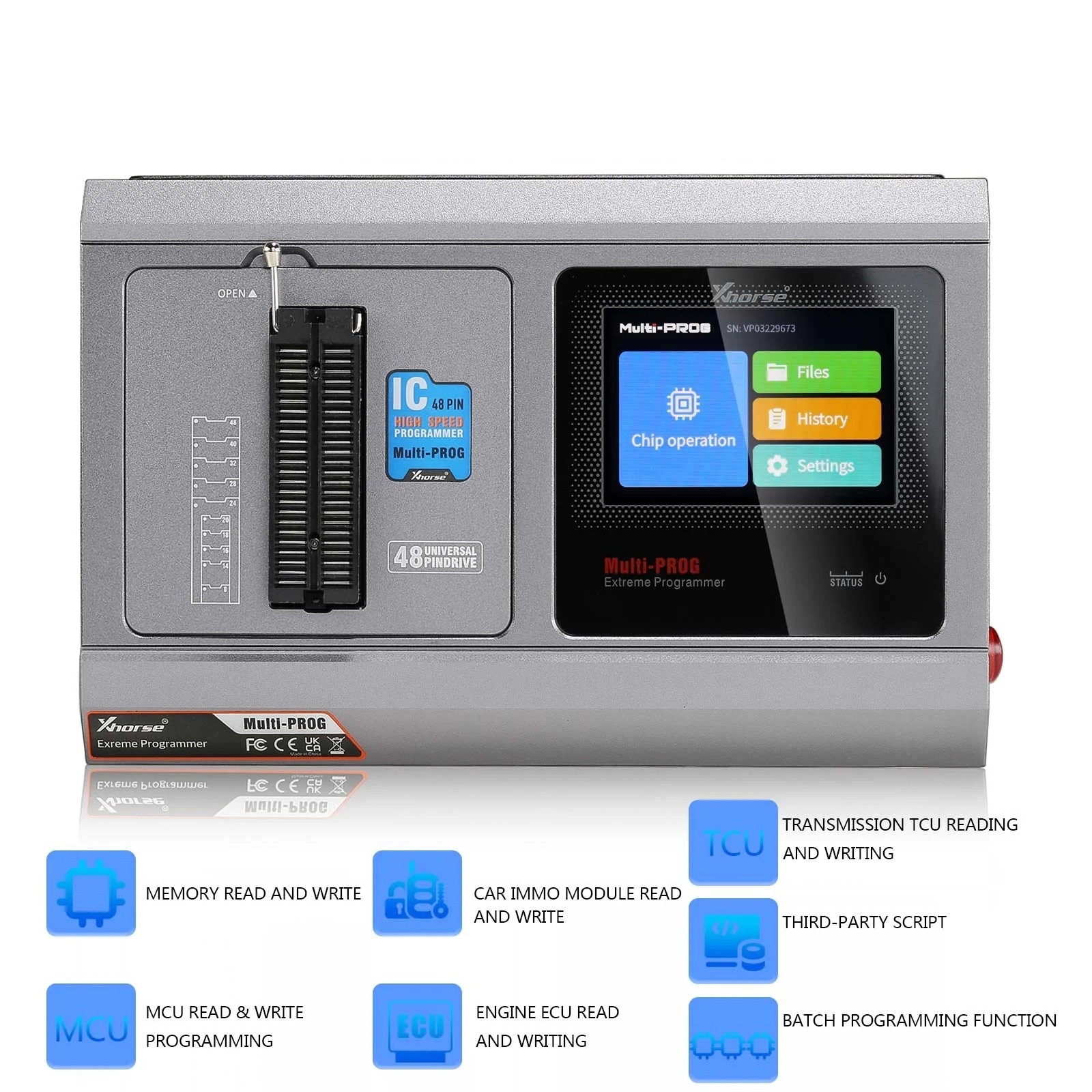 Xhorse Multi-Prog Programmer ECU Programmer Update of VVDI Prog with Free MQB48 License Expert Mode Batch Write Chips