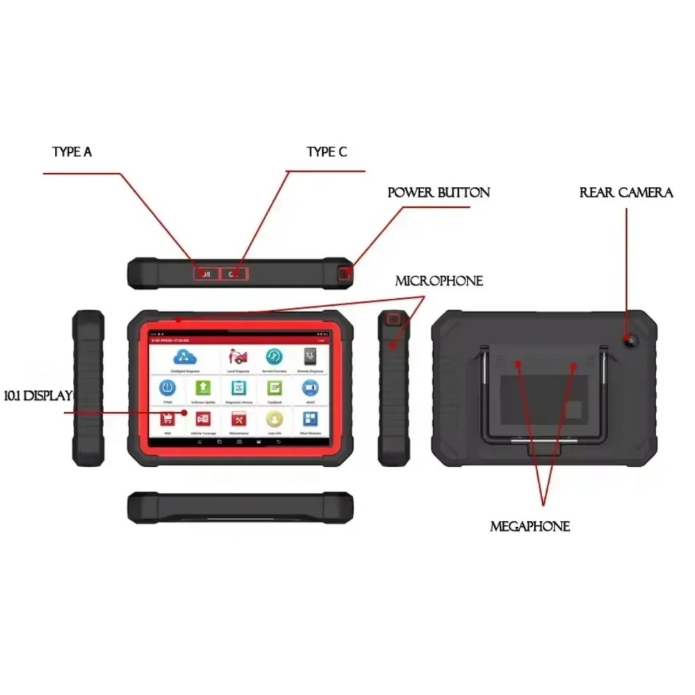 AUNCH X431 PRO3S+ V5.0 Functions Diagnostic Tools Auto OBD2 Scanner CAN FD RESET IMMO Topology Mapping for 12V & 24V Truck