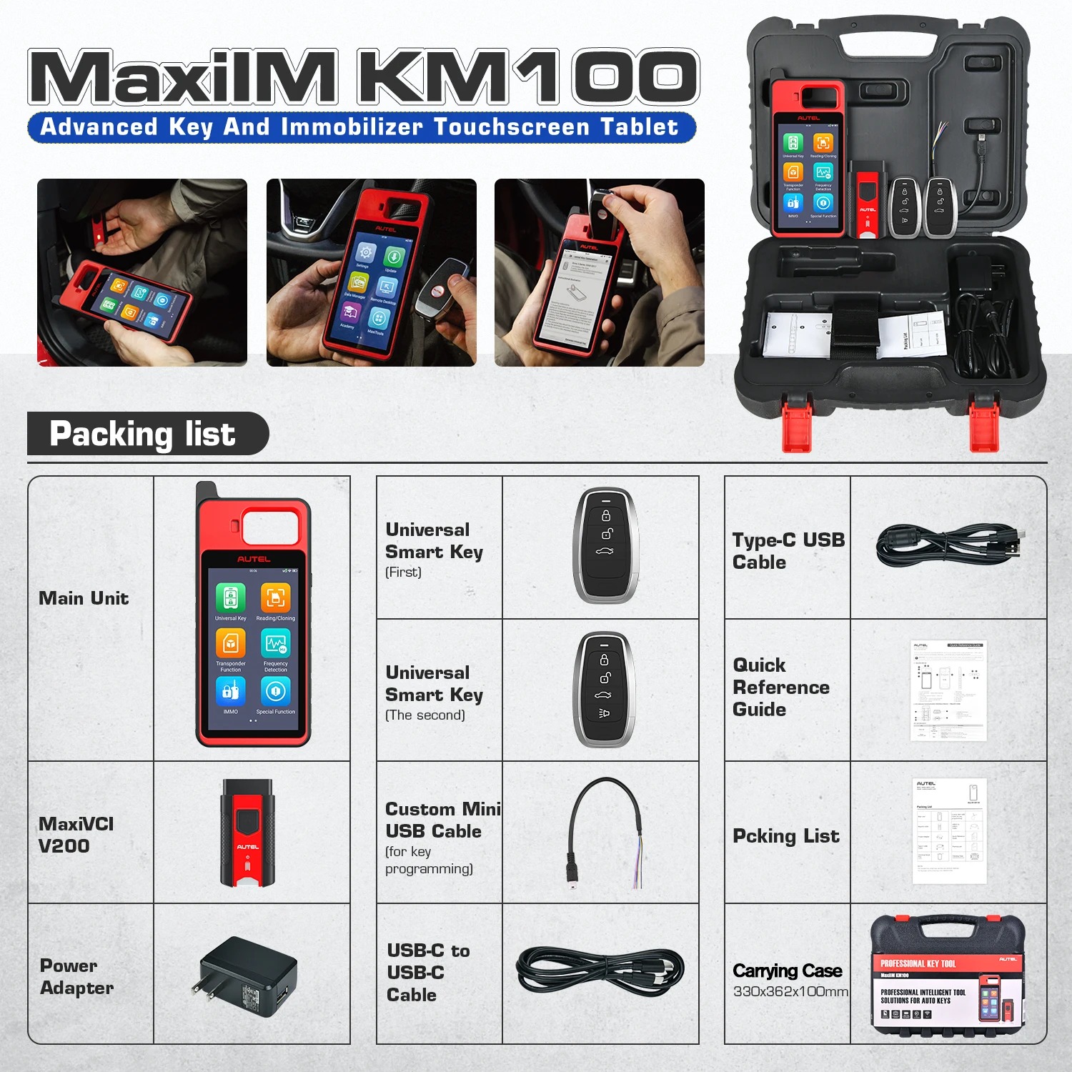Autel MaxiIM KM100 Key Fob Programmer Universal Key Generator Kit Key Programming Tools Free Update 
