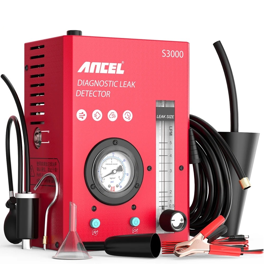 ANCEL S3000 Car Smoke Leak Detector With Air Pump 12V EVAP Diagnostic Tool Vacuum Tester Fuel Pipe Leakage Locator for Motocycle