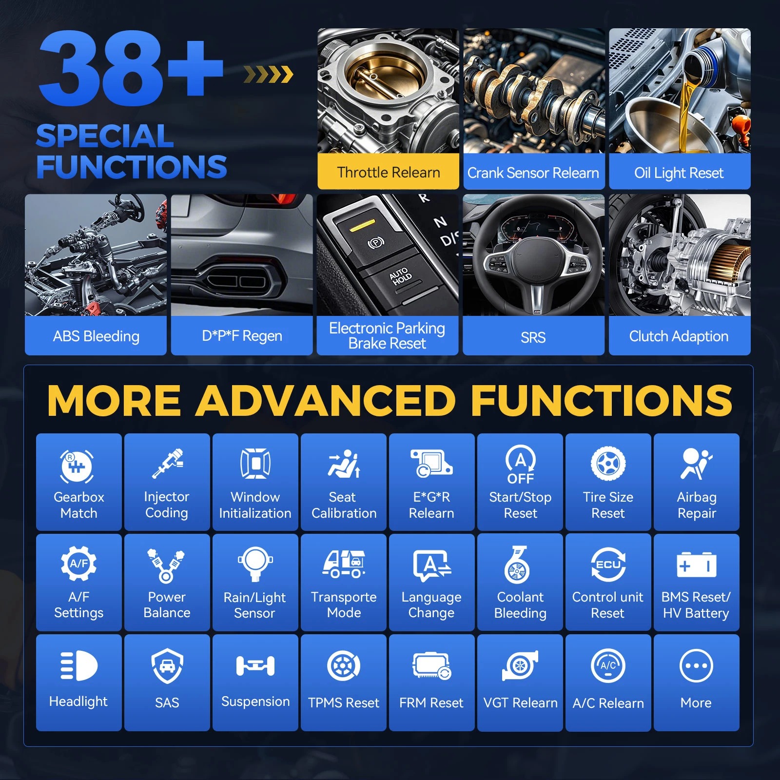 XTOOL D7 Automotive Diagnostic Tool, Bi-Directional Scan Tool with OE-Level Full Diagnosis, 36+ Services, IMMO/Key Programming, ABS Bleeding
