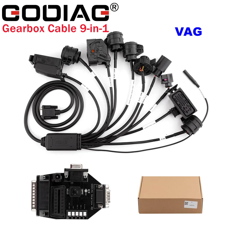 GODIAG VAG Gearbox Cable 9 in 1 Set for DQ200/ DL501/ VL300/ VL381/ DQ500/ DQ250/ DQ380 used with AUTEL GBOX/ XHORSE Multiprog