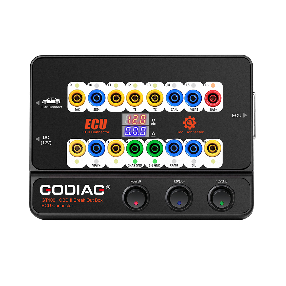 GODIAG GT100+ GT100 Pro OBDII Break Out Box ECU Bench Connector with Electronic Current Display and CANBUS Protocol