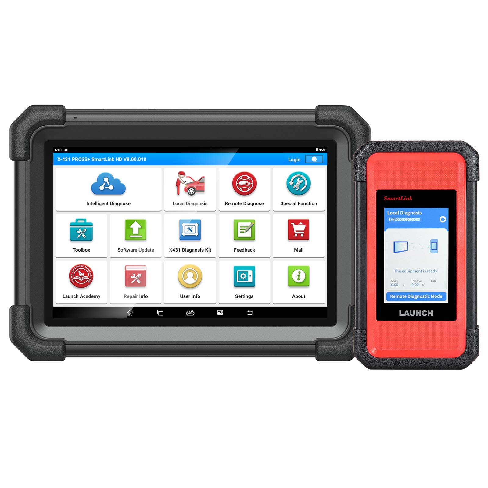 LAUNCH X431 PRO3S+ With Smartlink C2.0 Truck Module Diesel Scan tool 12V&24V, Bi-Directional, ECU Coding, Support CANFD &DOIP, J2534 Programming