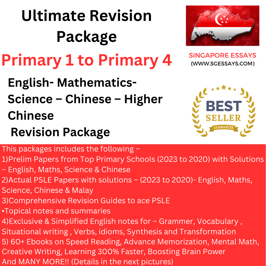 P1 to P4 Revision Package (English Math Science Chinese Higher Chinese   | Notes | Past Year Papers | Topical Question Bank | Answering Guide | Summary Sheets)