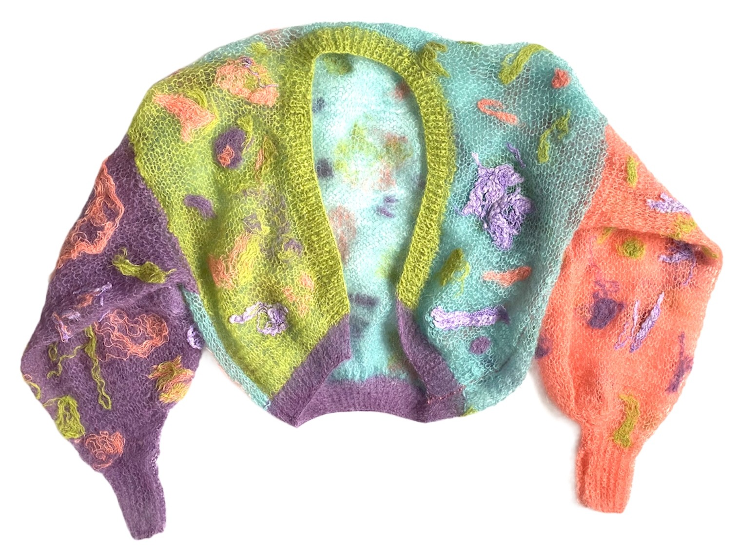 Mohair patchwork mini Cardigan