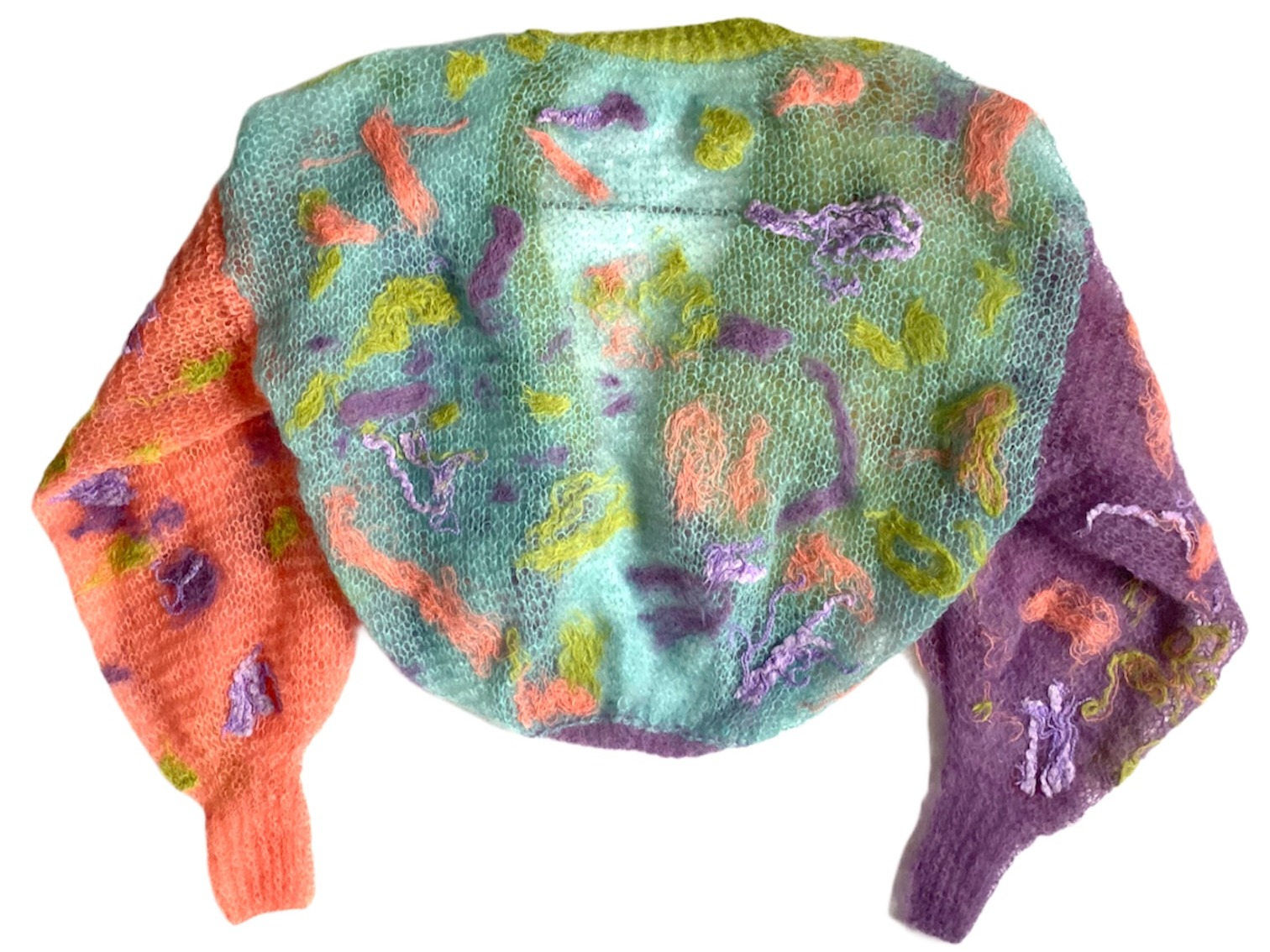 Mohair patchwork mini Cardigan