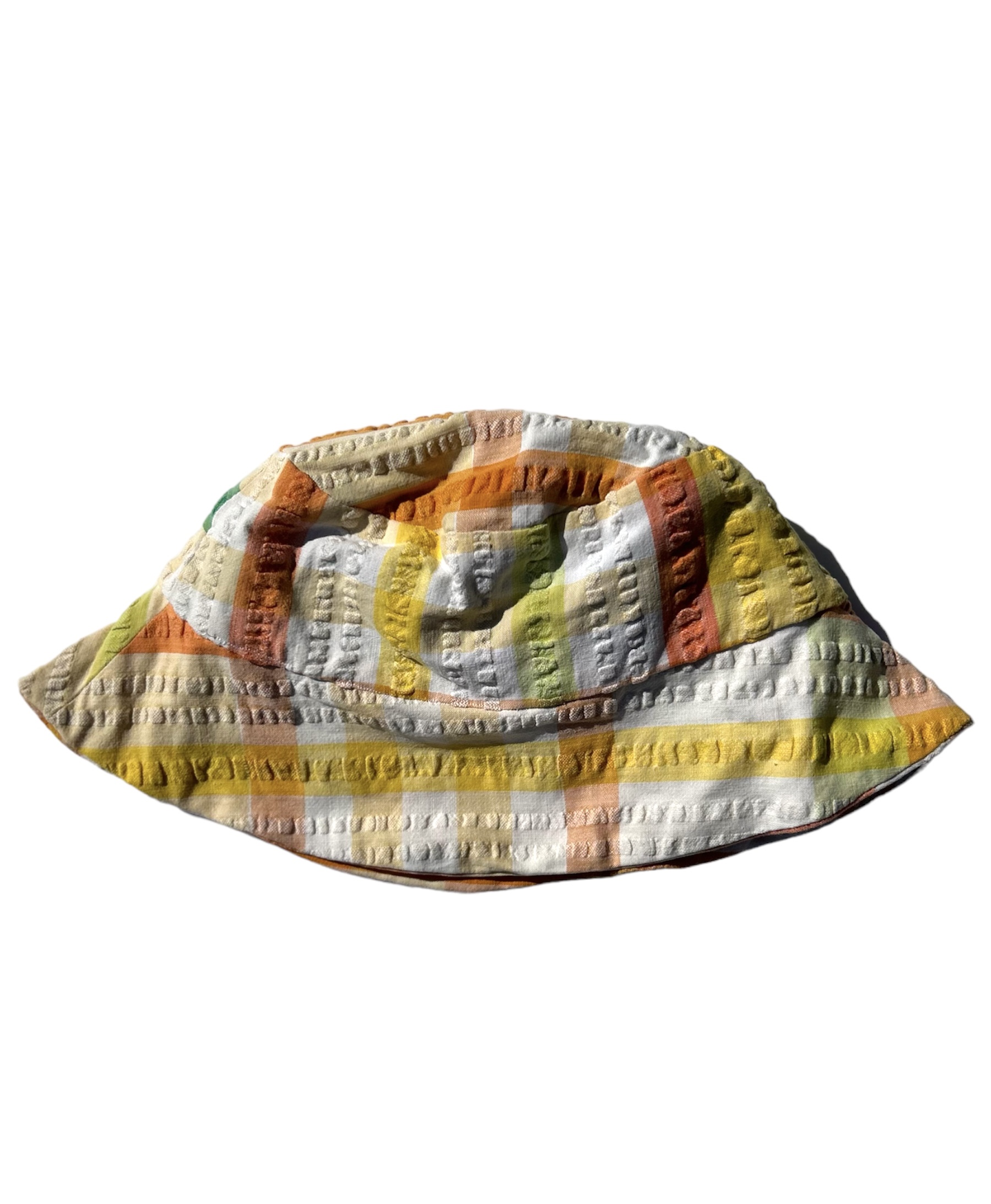 Makki Roti See Ya Sucker Seersucker Upcycled Tablecloth Hat 