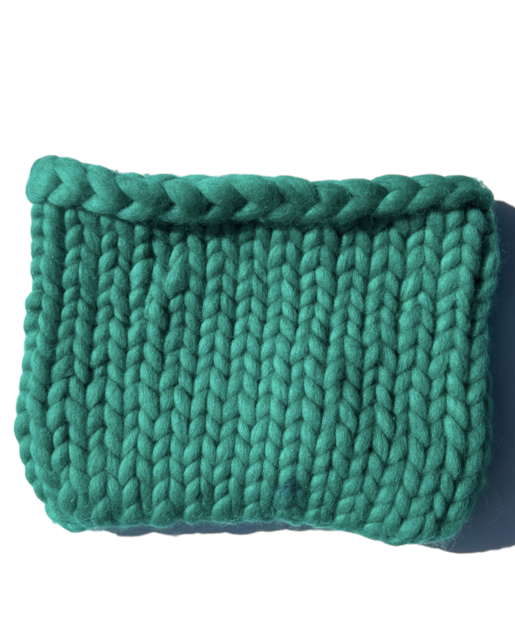 Hara Green Wool Knit Clutch bag