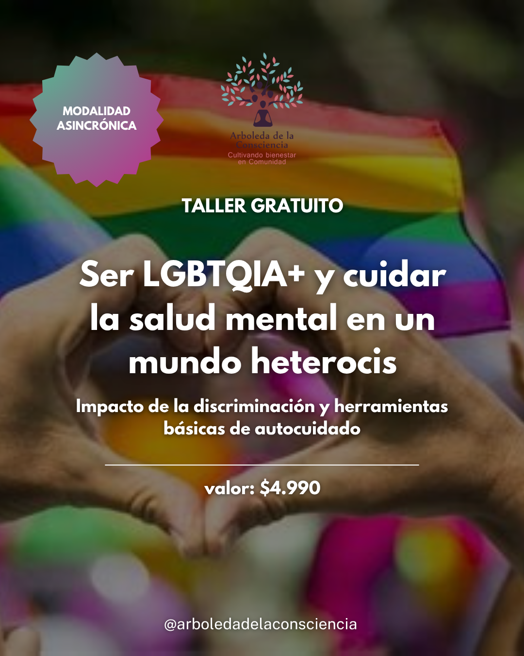 Taller "Ser LGBTIQA+ y cuidar la salud mental en un mundo heterocis"