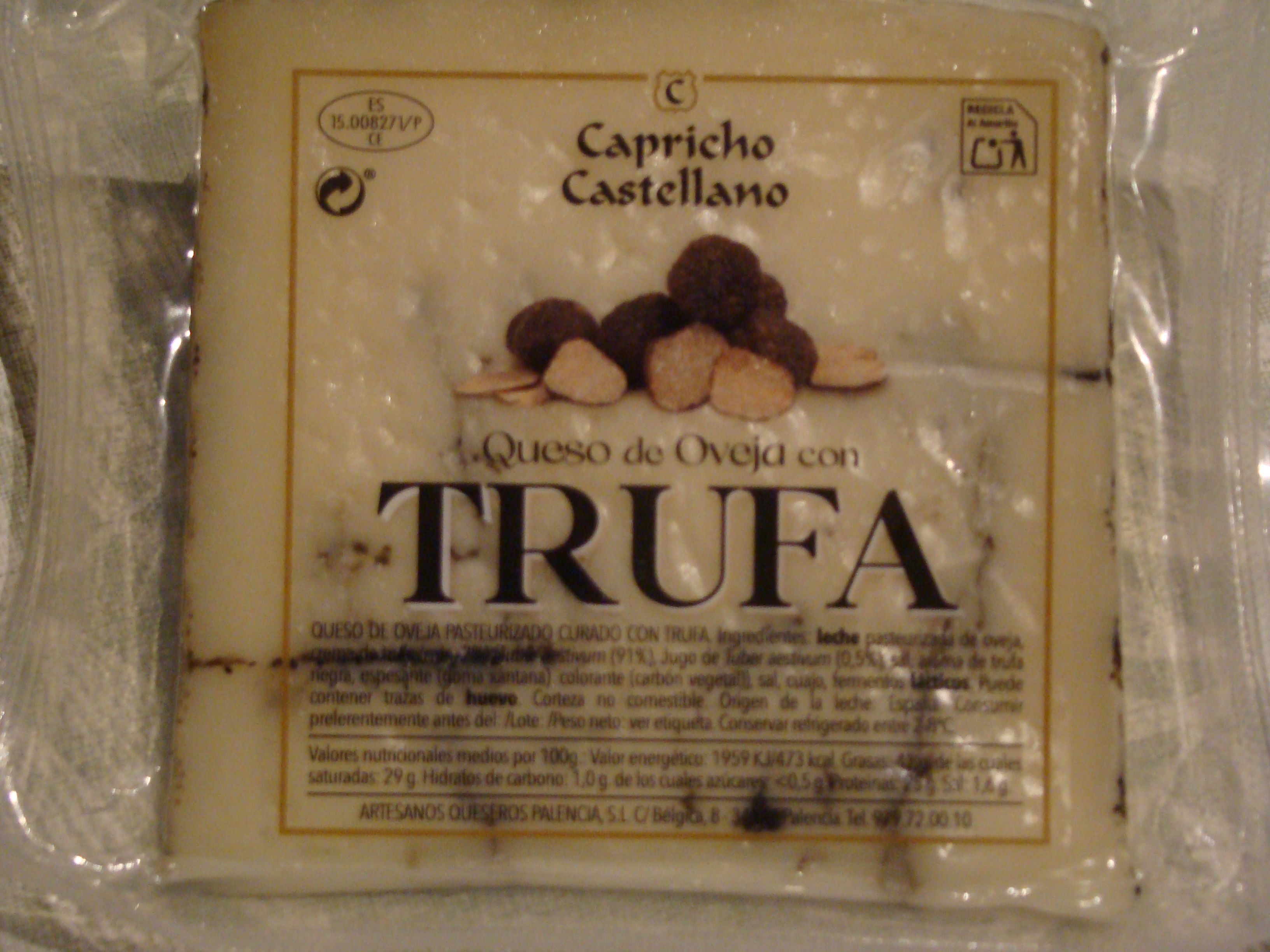 Queijo de ovelha curado com trufa Capricho Castellano cunha 200g