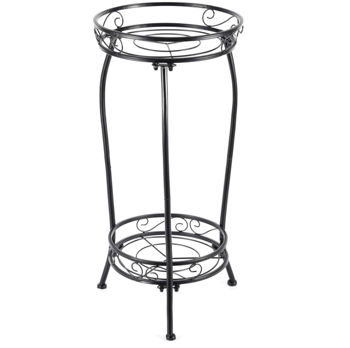Plant Stand Indoor Outdoor，Tall Black Metal Rustproof Stable Plant Stands，2 Tier 27.1 inch Multiple Plant Rack Holder Rack Flower Pot Stand Heavy Duty Plant Shelf