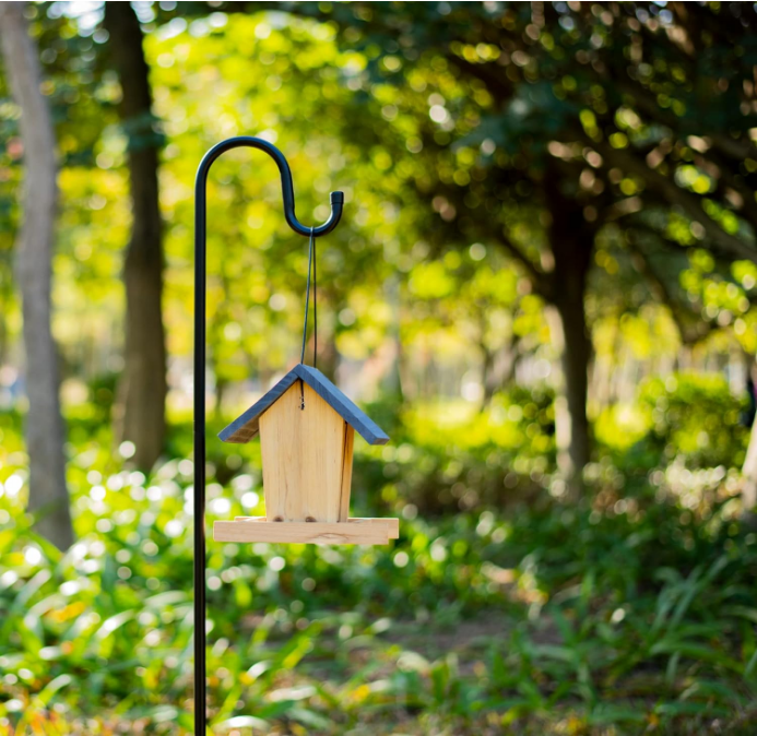 48 Inches Outdoor Shepherd Hook with 5 Prong Base (2 Packs), Stand Pole for Humming Bird Feeder, Adjustable Freestanding Hanger Base for Flower Planter