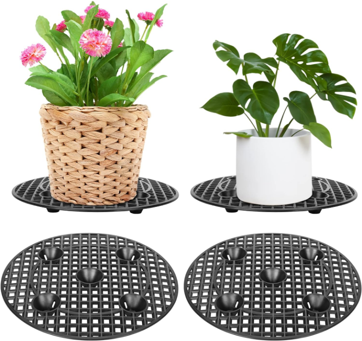 4 Pieces Potted Plant Stand Holder, Large Planter Holder,Heavy Duty Indoor Outdoor Garden Patio Flower Pot Stands 12 Inch