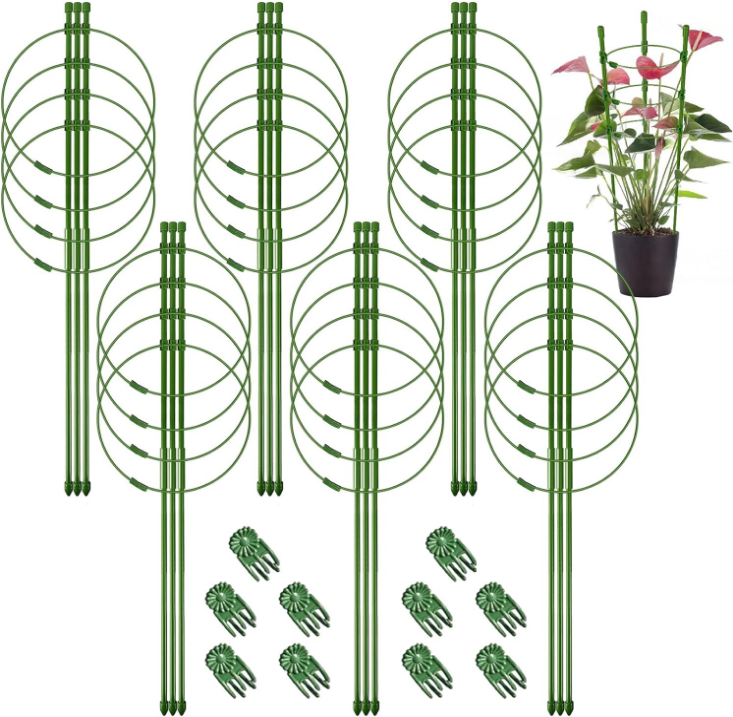 6 Packs 36inch Plant Support Cages with 3 Adjustable Support Rings- Large Tomato Cage for Pots Plant Holder for Home Garden Balcony for Orchids, Tomato, Vegetables, Flowers, Climbing Plants