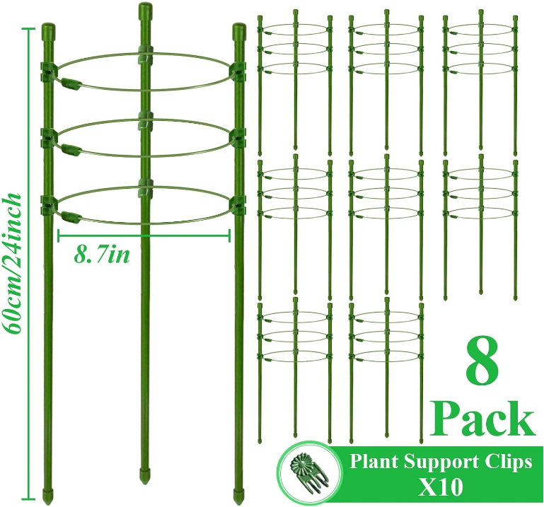 6 Packs 36inch Plant Support Cages with 3 Adjustable Support Rings- Large Tomato Cage for Pots Plant Holder for Home Garden Balcony for Orchids, Tomato, Vegetables, Flowers, Climbing Plants