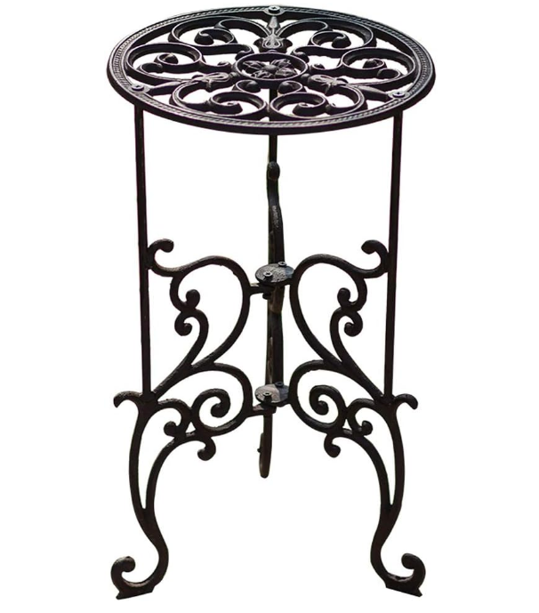 Heavy Duty Cast Iron Potted Plant Stand,19.3-Inch 1 Tier Metal Planter Rack,Decorative Flower Pot Holder,Vintage & Rustic Style Indoor Outdoor Garden Pots Container Supports