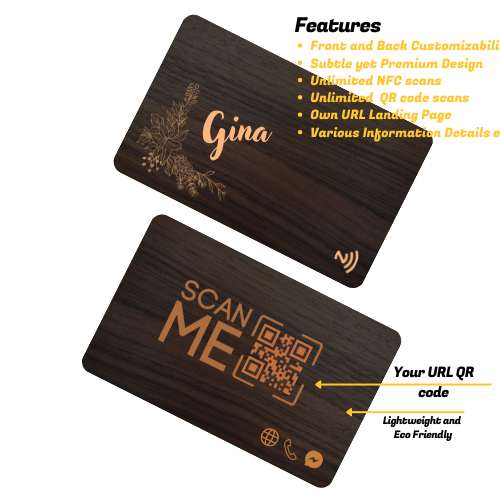 Wood NFC - black walnut - Contact less