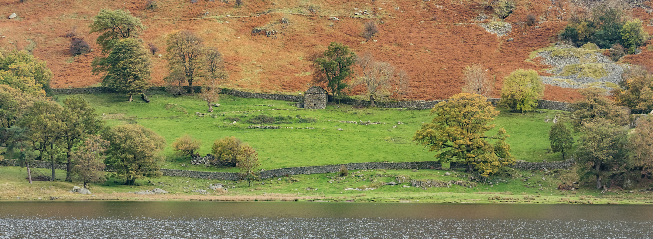 The Colours Of Autumn And A 2 Toned Lake Greeting Card 