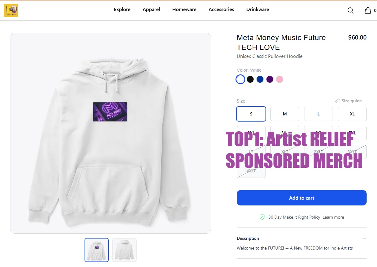 TOP1: Artist RELIEF Meta Money Music HOODIE