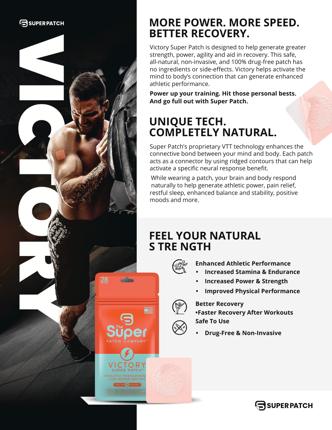 VICTORY Super Patch – 28 Patches for Mobility, Balance & Stability – Single Pack