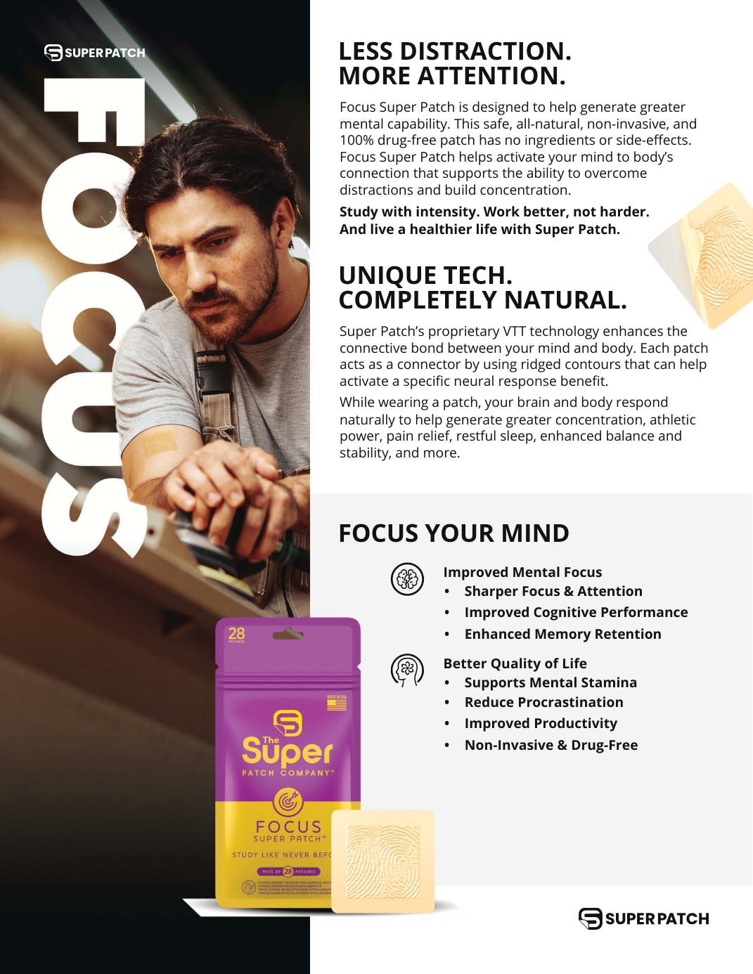 FOCUS Super Patch – 28 Patches for Pain Relief – Single Pack