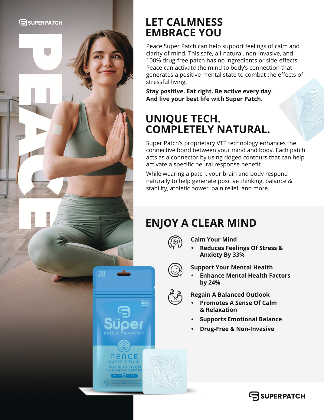 PEACE Super Patch – 28 Patches for Pain Relief – Single Pack