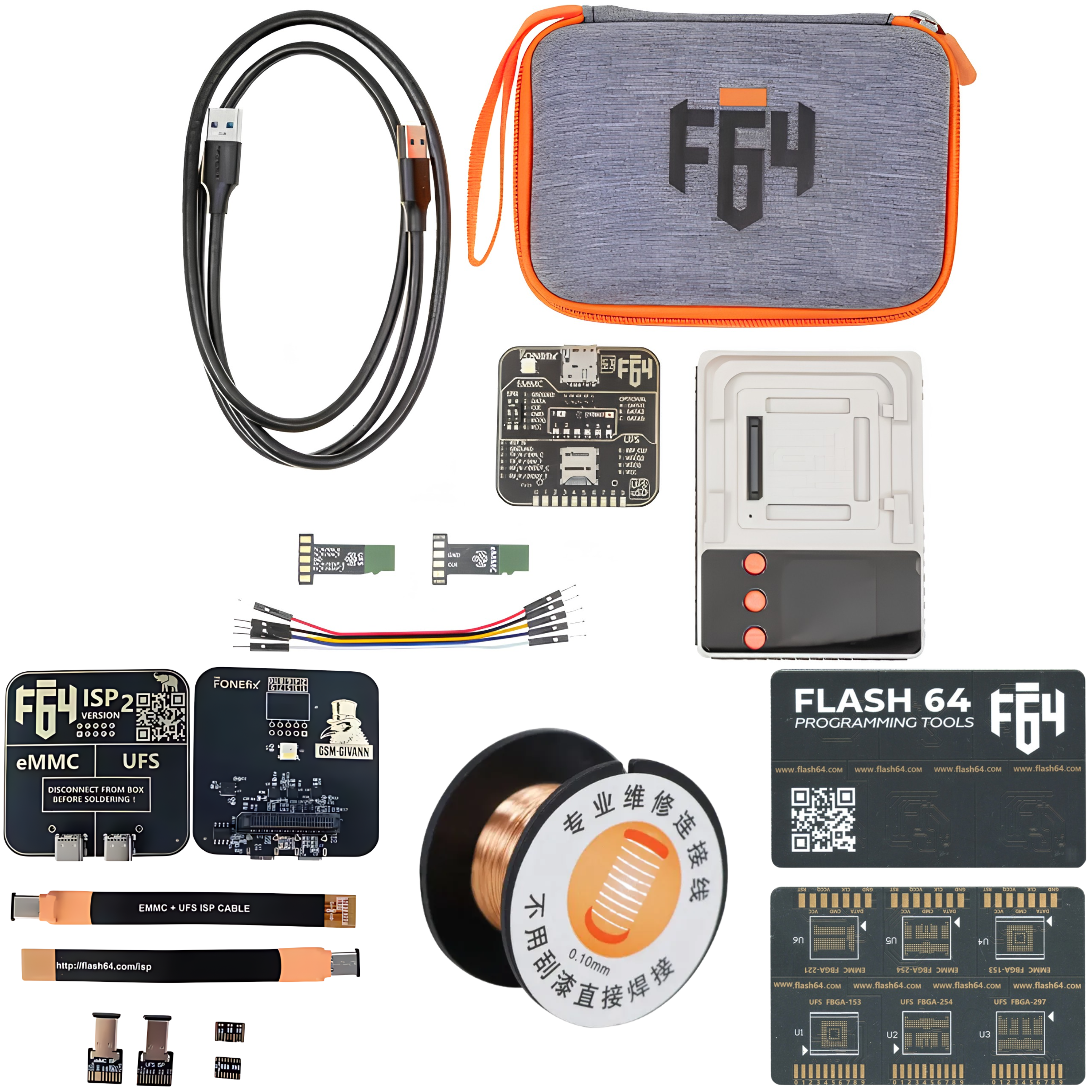 FLASH 64 LITE + SOCKET V2 + BGA CHIP OFF ISP EMMC/UFS