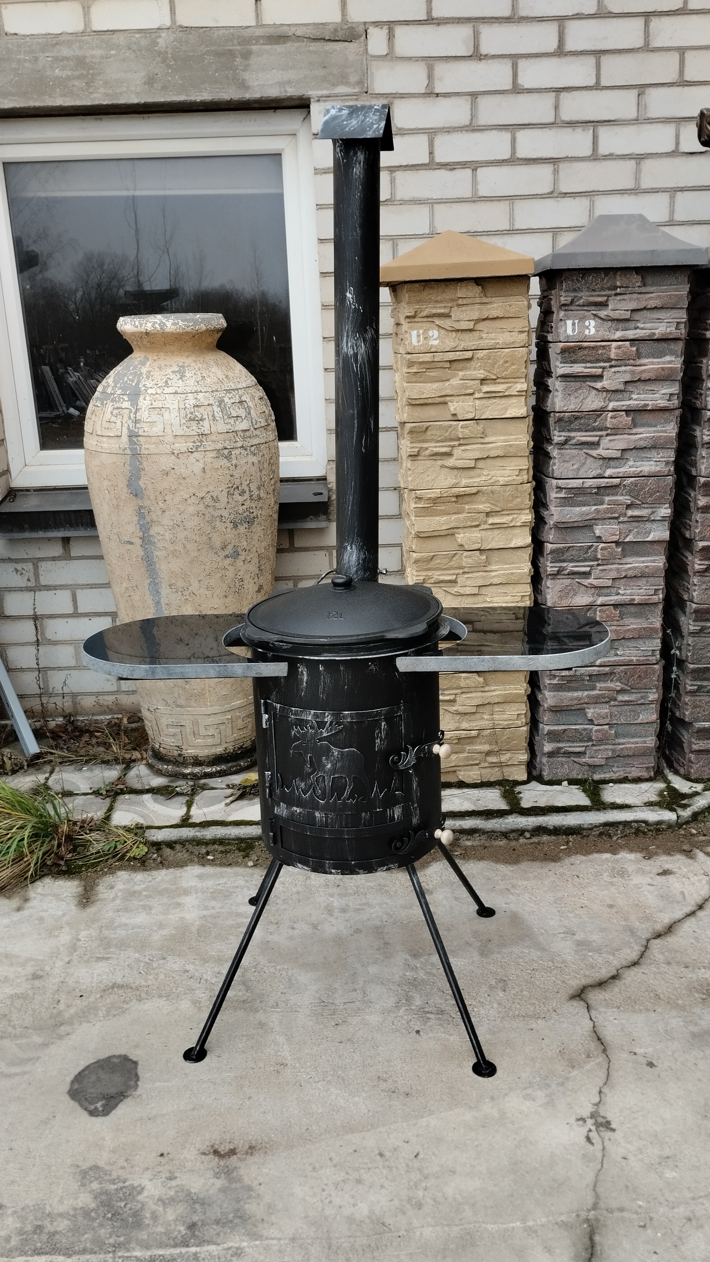 Kazano krosnelė 12l su dvejomis lentynomis