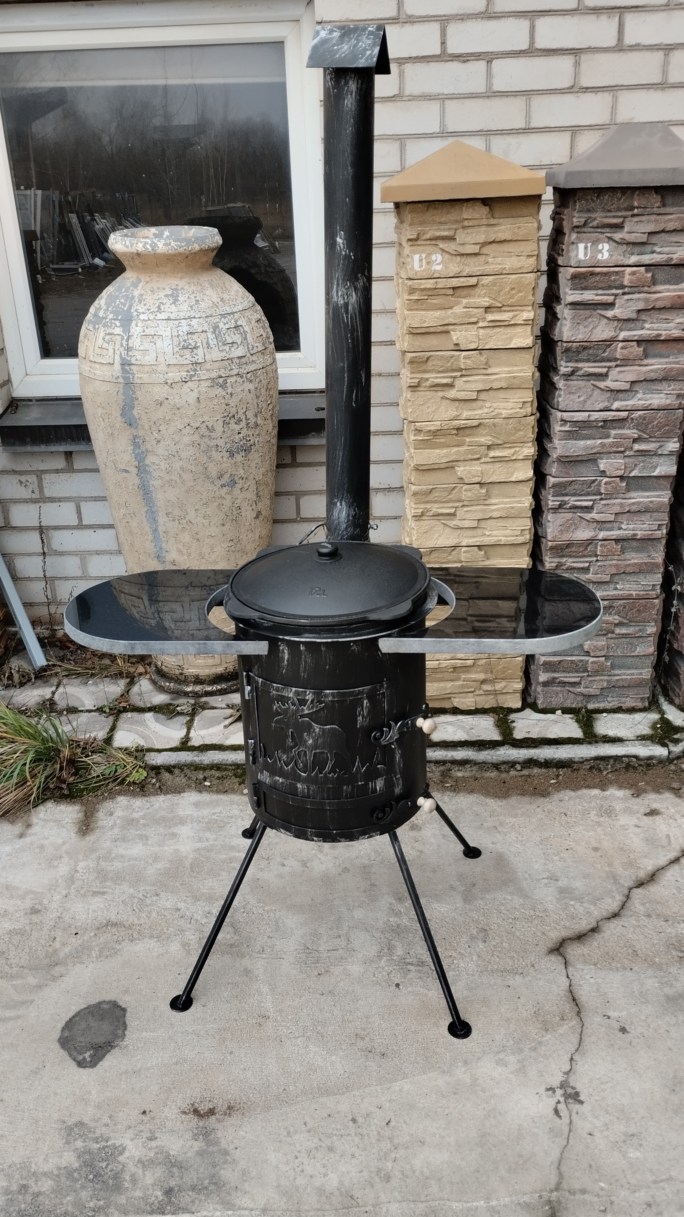 Kazano krosnelė 12l su dvejomis lentynomis