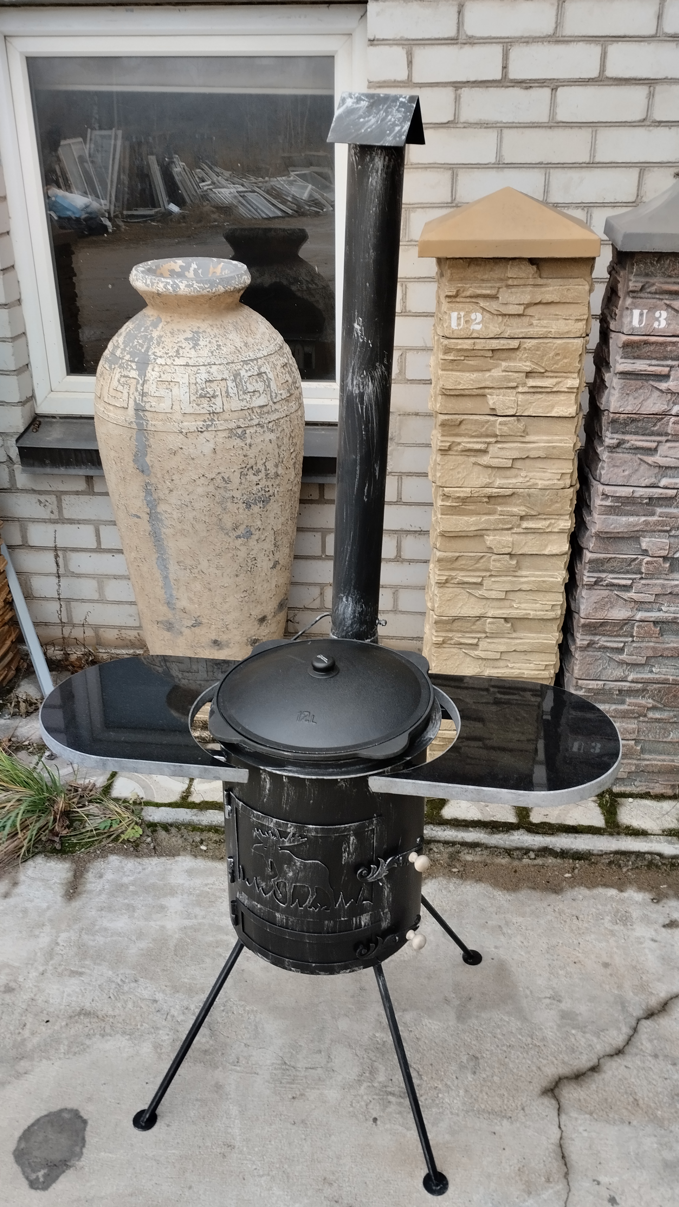 Kazano krosnelė 12l su dvejomis lentynomis