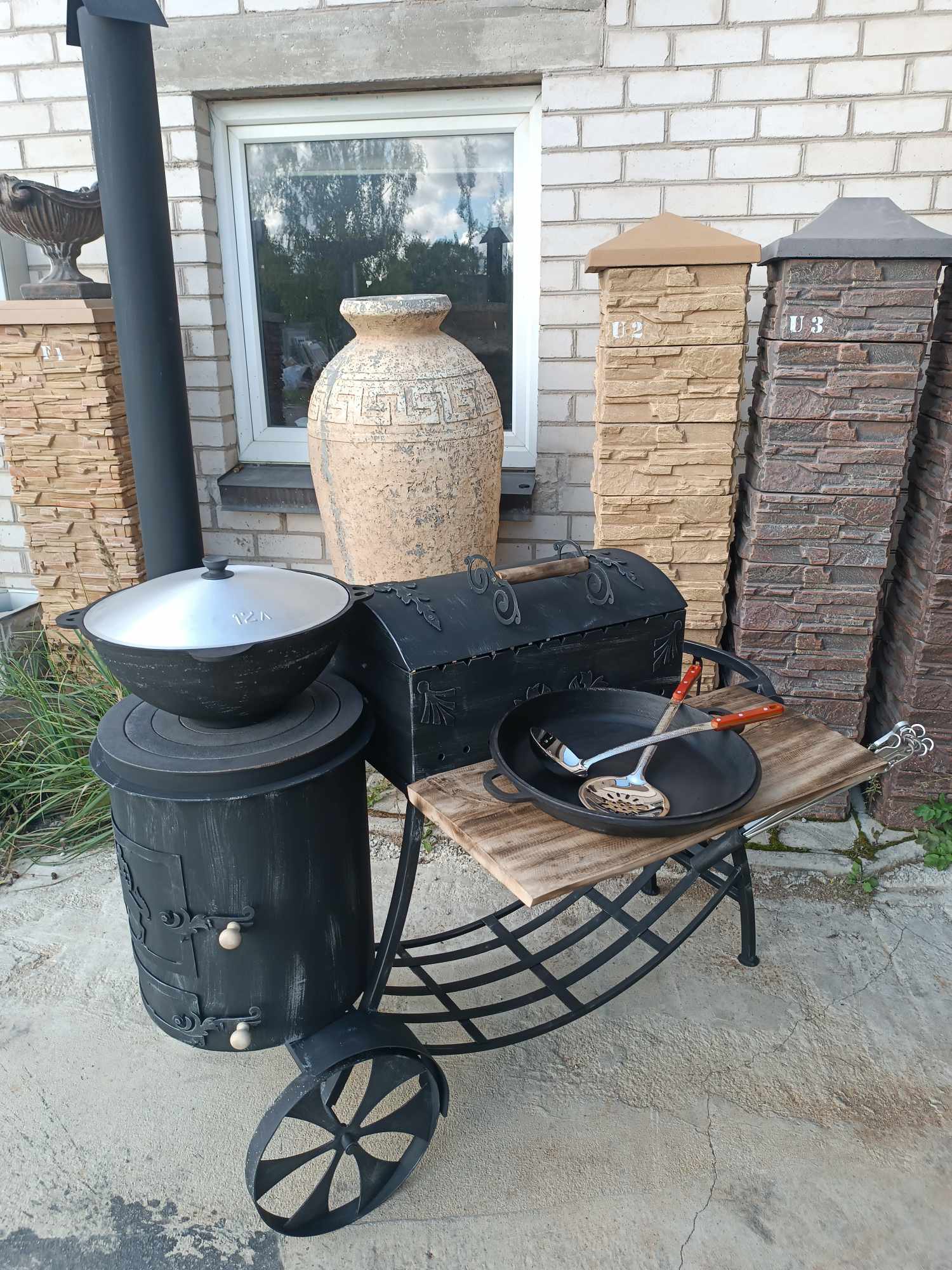 Šašlykinė su kazano krosnele "Mini virtuvė"