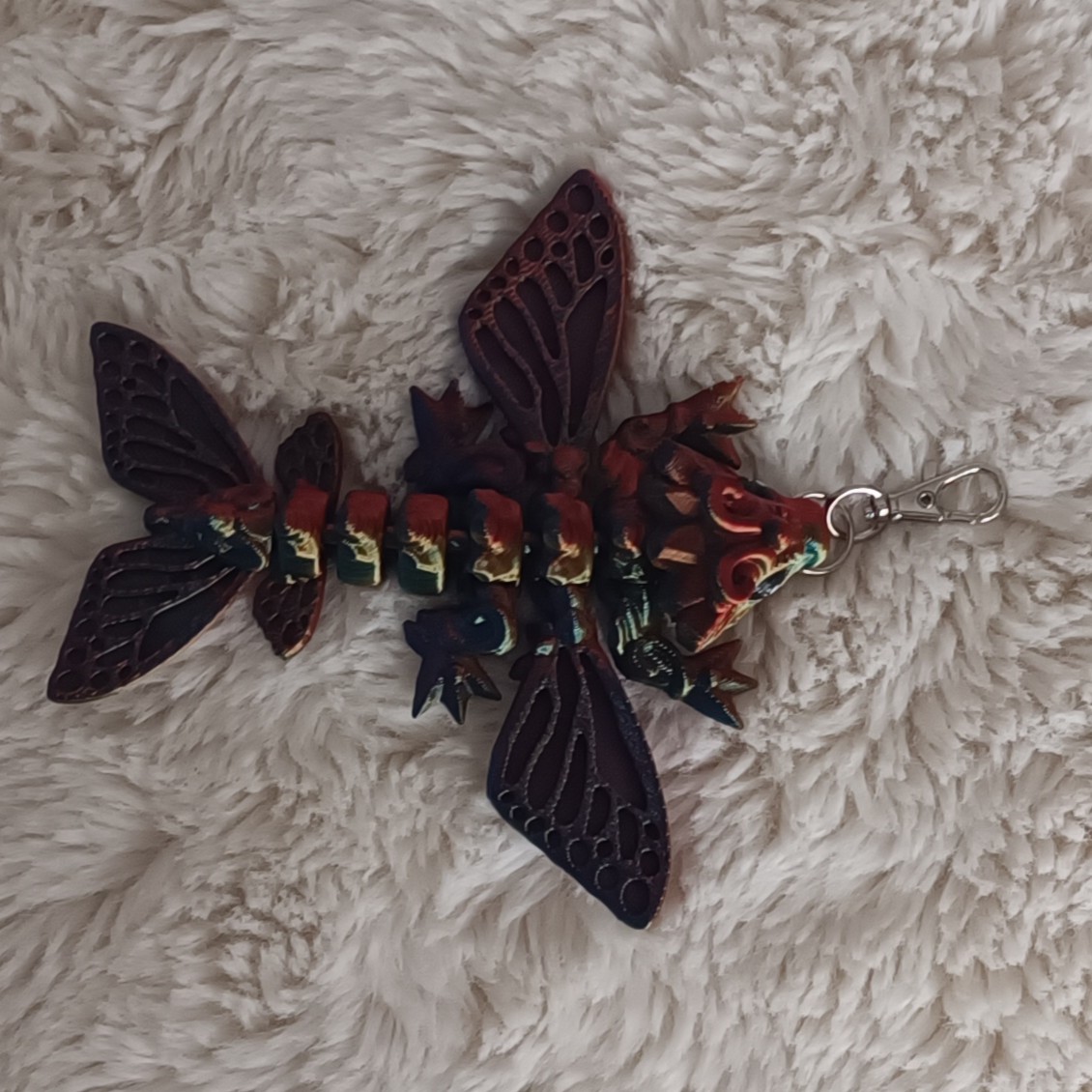 Porte-Clés Petit Bébé Dragon-Papillon Ailé