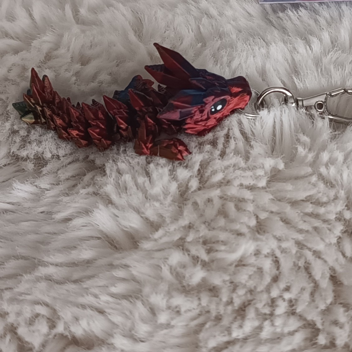 Porte-Clés Bébé Dragon-Loup de Cristal