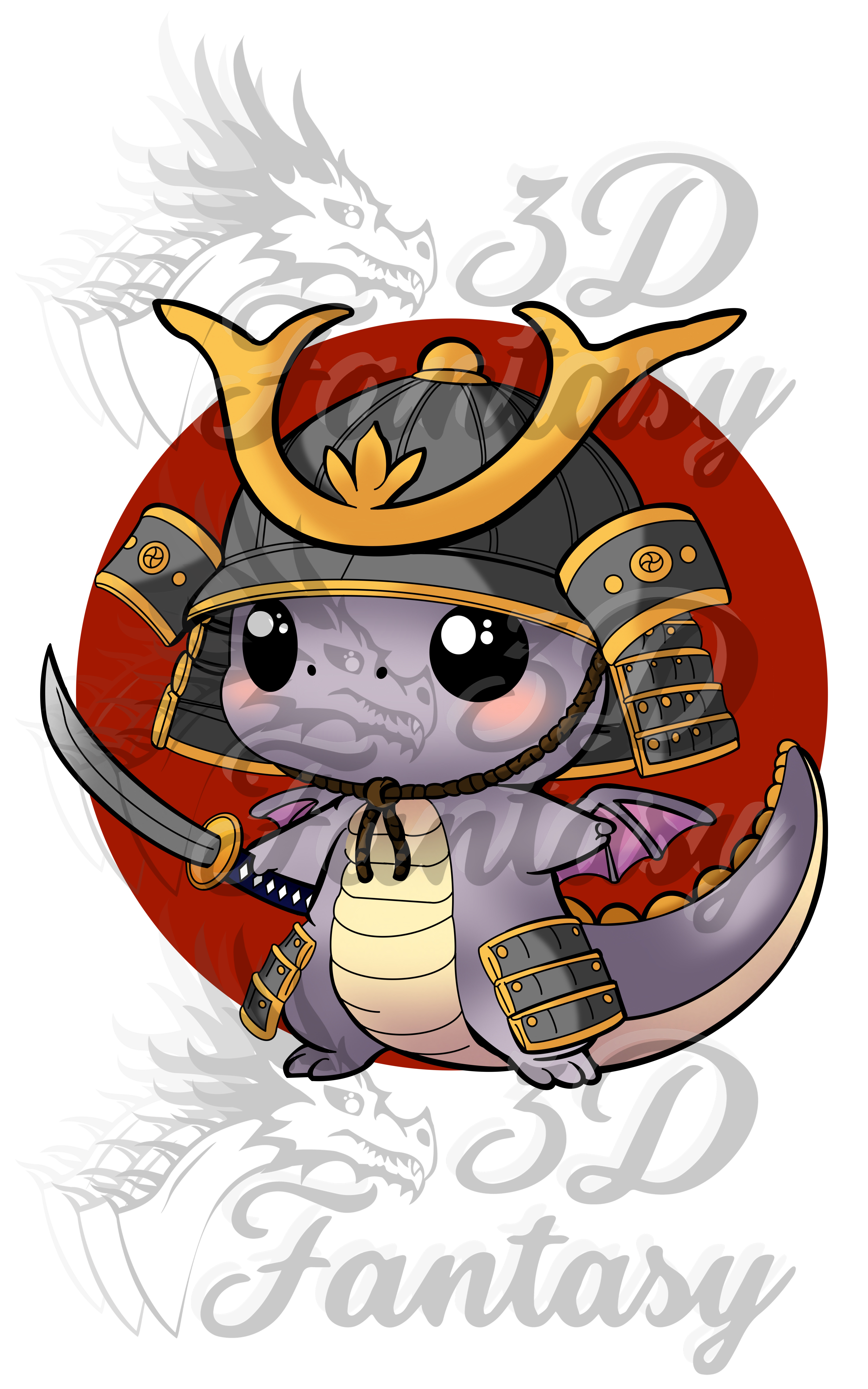 Print Dragon Samuraï