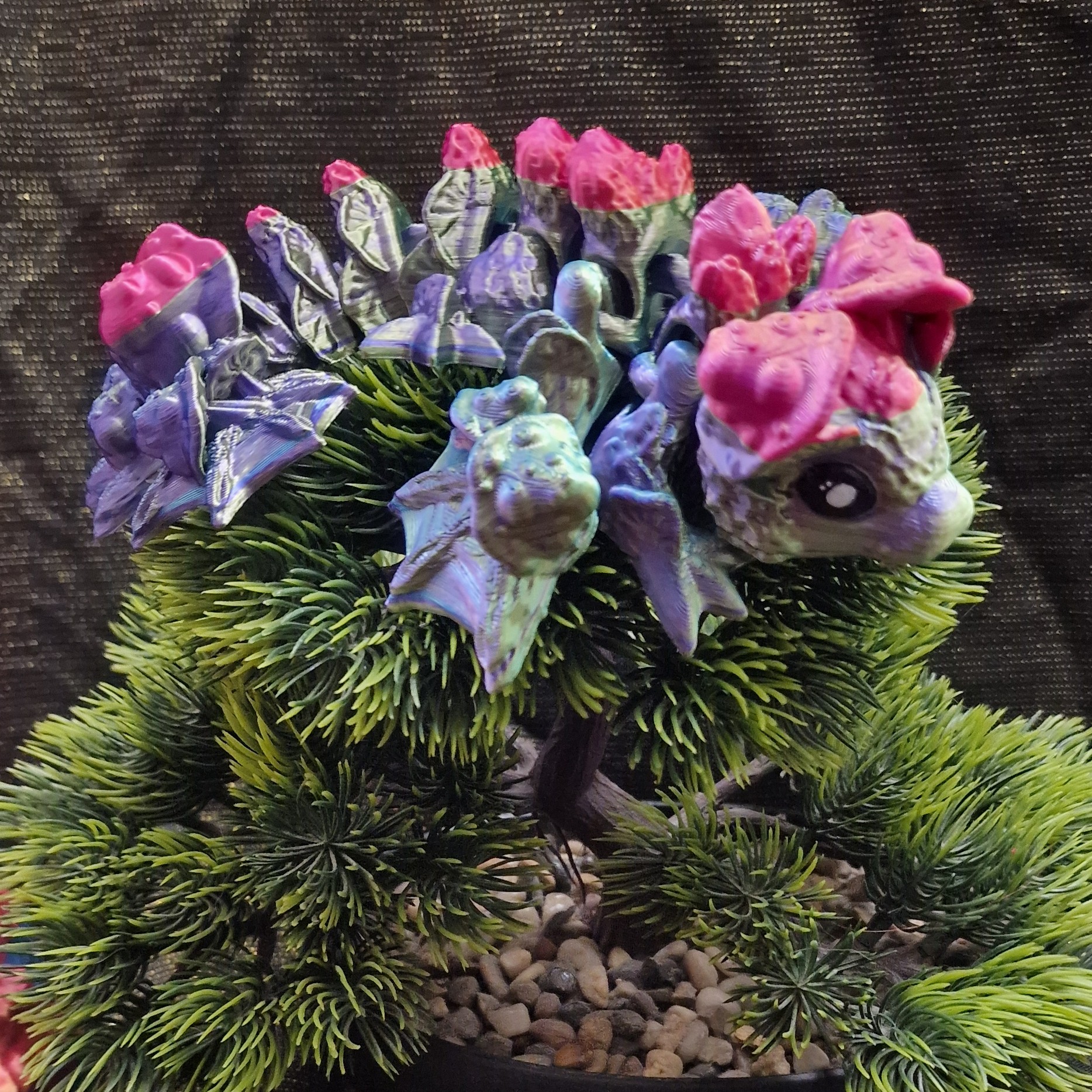 Petit Bébé Dragon de Champignons + Socle murale