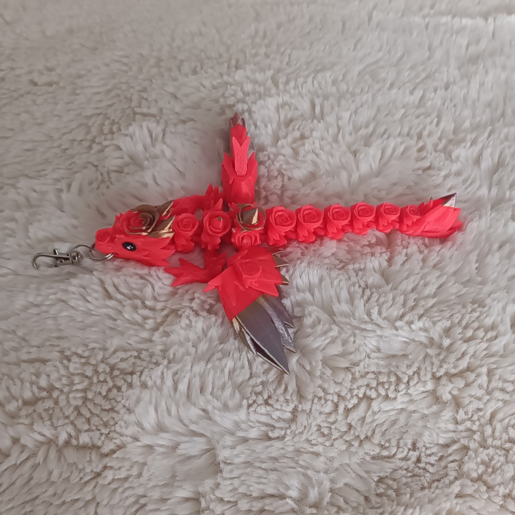 Porte-Clés Bébé Dragon de Rose Ailé